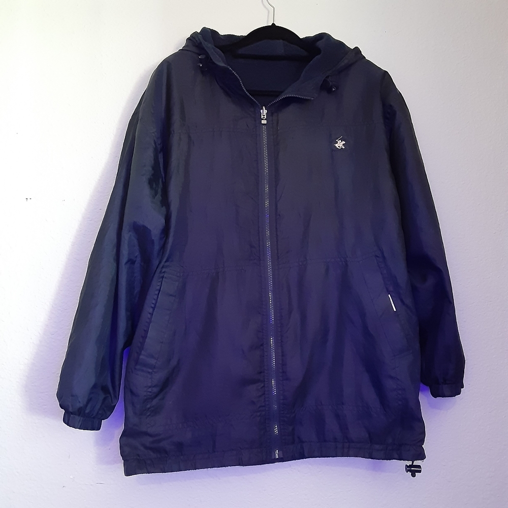 BEVERLY HILLS POLO CLUB Men's Reversible navy blue jacket L-XL